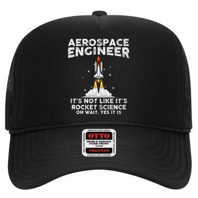 Cool Aerospace Engineer For Women Rocket Scientist Space High Crown Mesh Back Trucker Hat