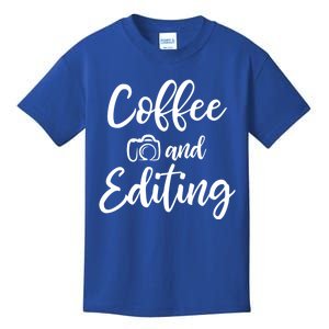 Coffee And Editing Gift Photography Gift For Photographer Meaningful Gift Kids T-Shirt