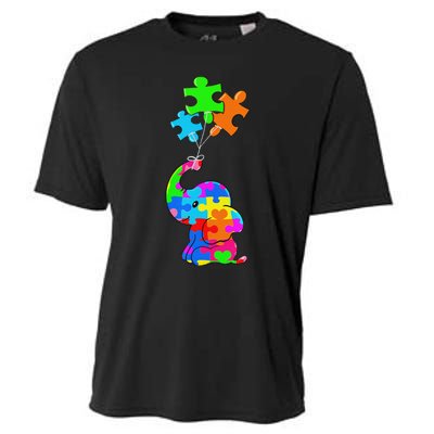 Cute Autism Elephant Autism Awareness Autistic Cooling Performance Crew T-Shirt