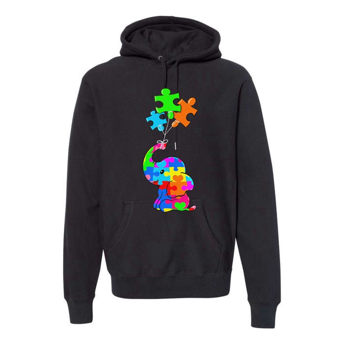 Cute Autism Elephant Autism Awareness Autistic Premium Hoodie