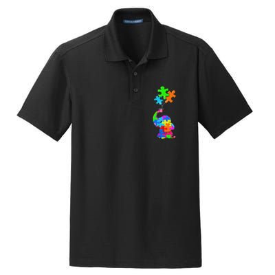 Cute Autism Elephant Autism Awareness Autistic Dry Zone Grid Polo