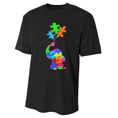 Cute Autism Elephant Autism Awareness Autistic Performance Sprint T-Shirt