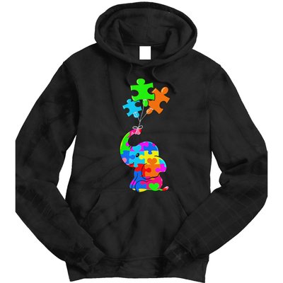 Cute Autism Elephant Autism Awareness Autistic Tie Dye Hoodie