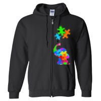 Cute Autism Elephant Autism Awareness Autistic Full Zip Hoodie