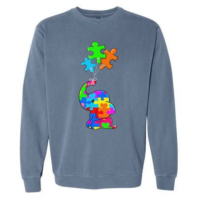 Cute Autism Elephant Autism Awareness Autistic Garment-Dyed Sweatshirt