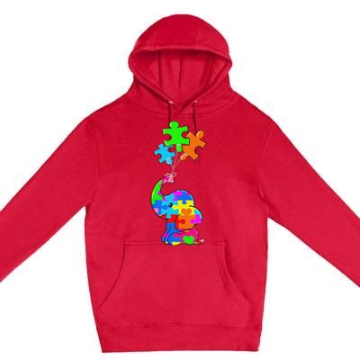 Cute Autism Elephant Autism Awareness Autistic Premium Pullover Hoodie