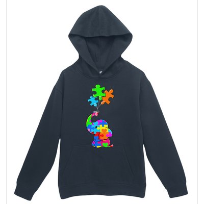 Cute Autism Elephant Autism Awareness Autistic Urban Pullover Hoodie