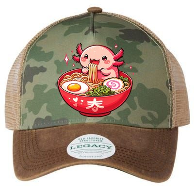 Cute Axolotl Eats Ramen Noodles Axolotls Ramen Legacy Tie Dye Trucker Hat