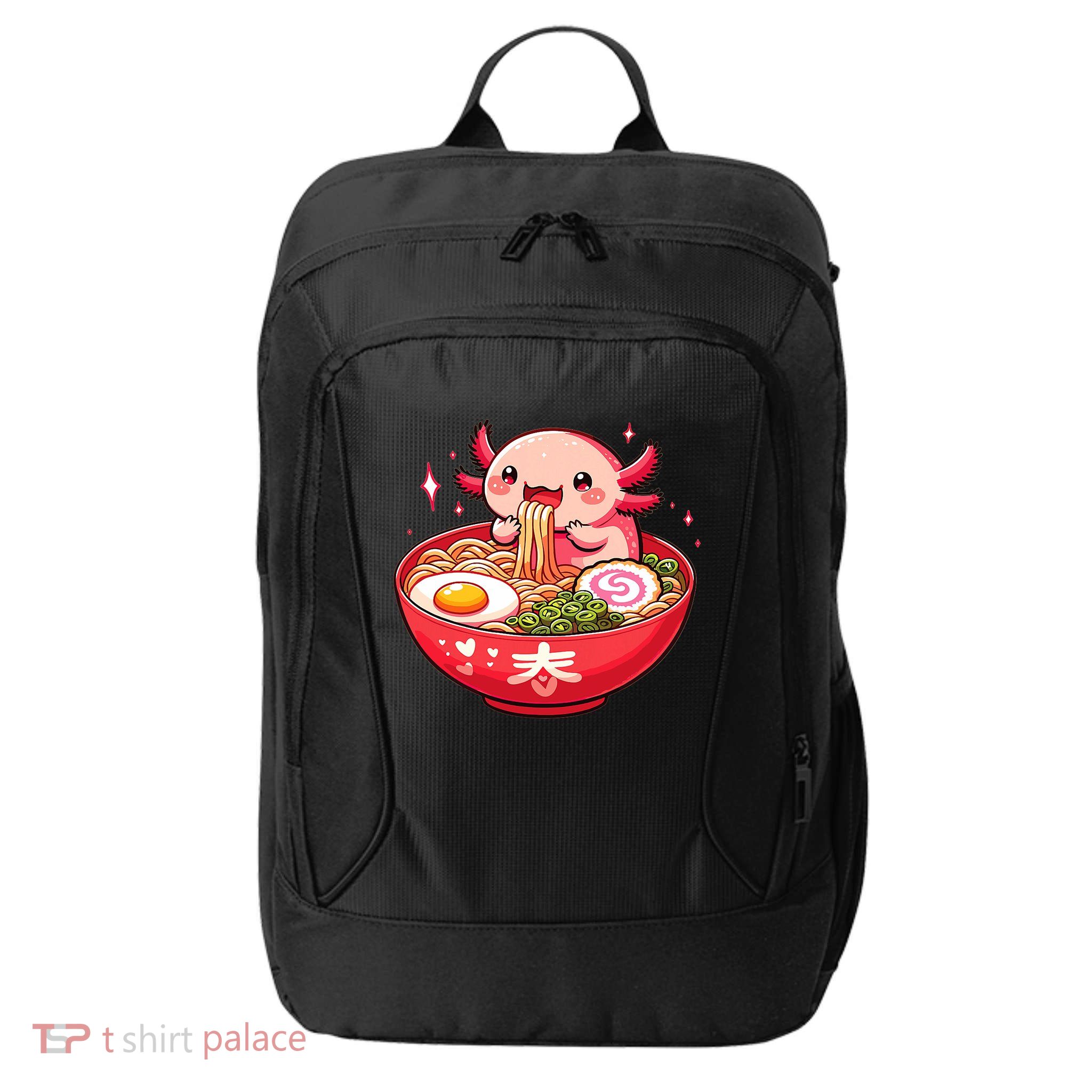 Cute Axolotl Eats Ramen Noodles Axolotls Ramen City Backpack