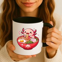 Cute Axolotl Eats Ramen Noodles Axolotls Ramen Mug