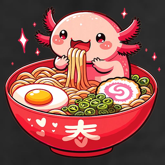 Cute Axolotl Eats Ramen Noodles Axolotls Ramen 15oz Campfire Ceramic Mug