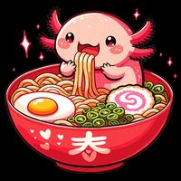 Cute Axolotl Eats Ramen Noodles Axolotls Ramen Sustainable Beanie
