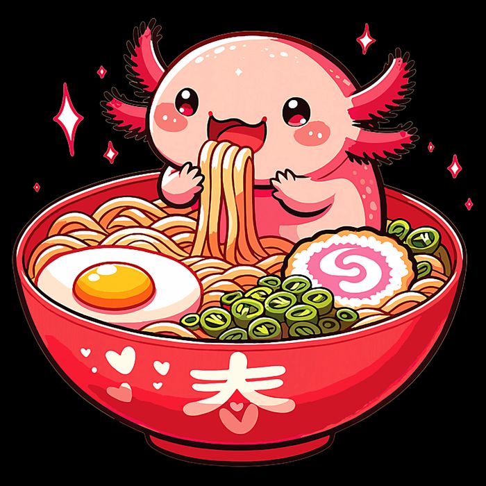 Cute Axolotl Eats Ramen Noodles Axolotls Ramen Sustainable Beanie