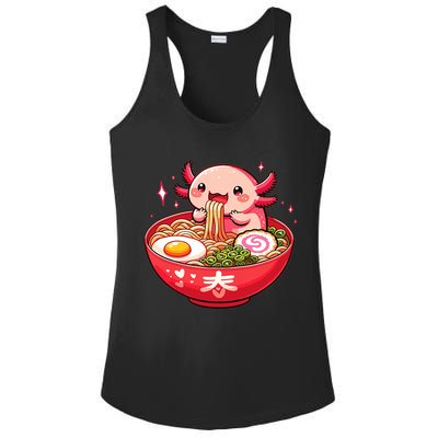Cute Axolotl Eats Ramen Noodles Axolotls Ramen Ladies PosiCharge Competitor Racerback Tank