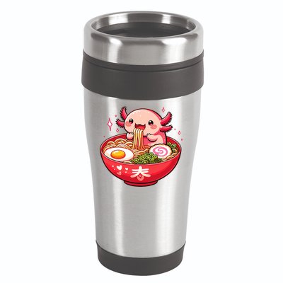 Cute Axolotl Eats Ramen Noodles Axolotls Ramen 16oz Travel Tumbler