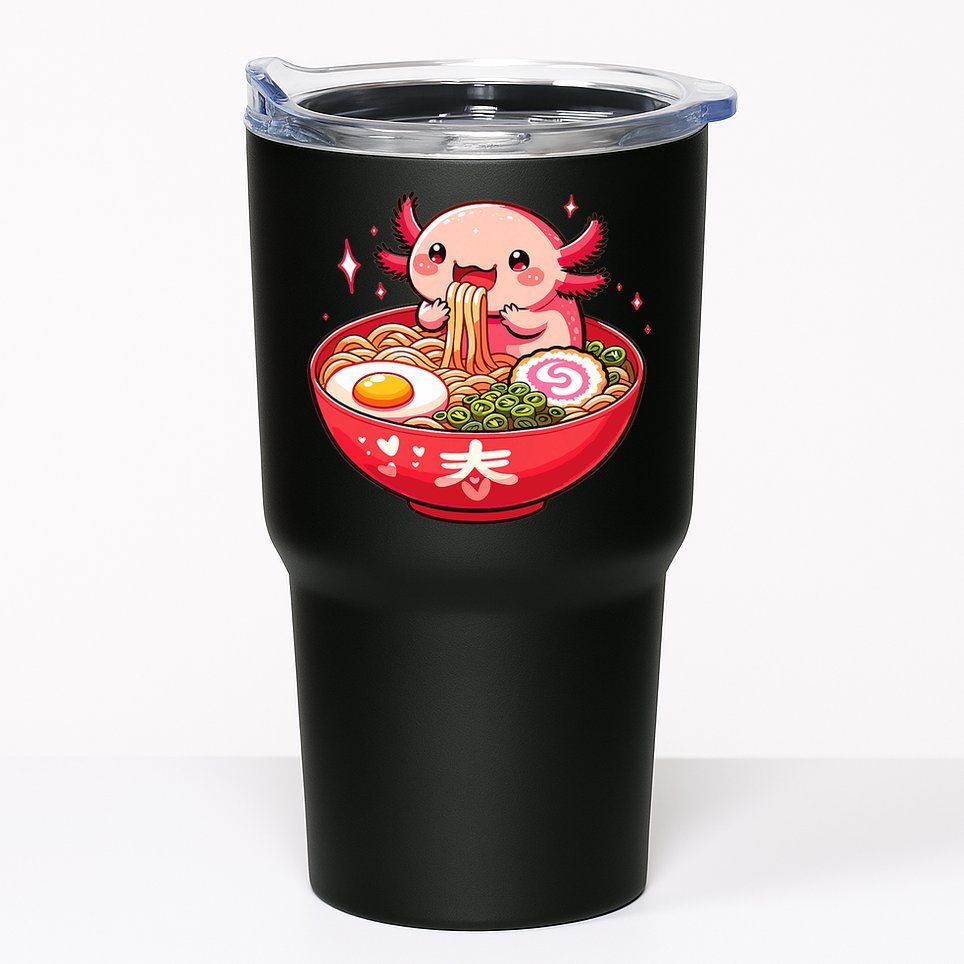 Cute Axolotl Eats Ramen Noodles Axolotls Ramen Tumbler
