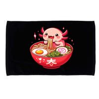 Cute Axolotl Eats Ramen Noodles Axolotls Ramen Microfiber Hand Towel