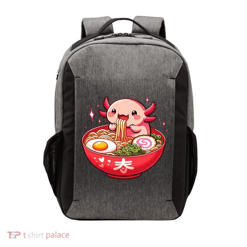 Cute Axolotl Eats Ramen Noodles Axolotls Ramen Vector Backpack