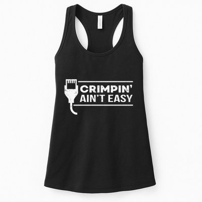 Crimpin Aint Easy Software Developer Pun It Women's Racerback Tank