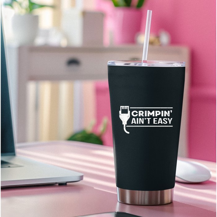 Crimpin Aint Easy Software Developer Pun It Permanent Decal Sticker