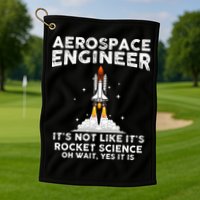 Cool Aerospace Engineer For Men Women Rocket Scientist Space Golf Towel