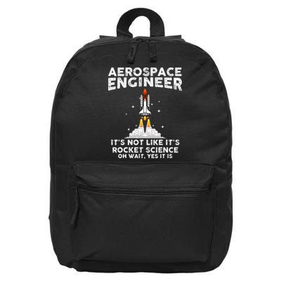 Cool Aerospace Engineer For Men Women Rocket Scientist Space 16 in Basic Backpack