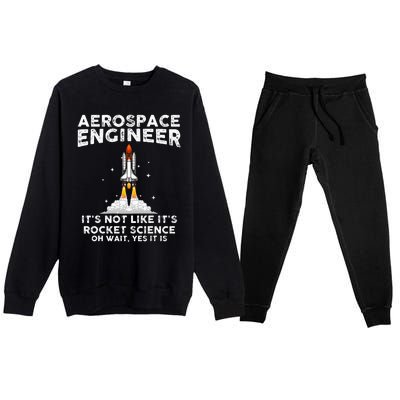 Cool Aerospace Engineer For Men Women Rocket Scientist Space Premium Crewneck Sweatsuit Set