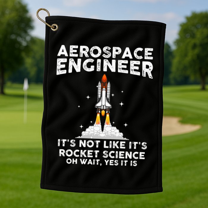 Cool Aerospace Engineer For Men Women Rocket Scientist Space Golf Towel