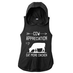 Cow Appreciation Eat More Chicken Funny Gift Cows Ladies PosiCharge Tri-Blend Wicking Draft Hoodie Tank