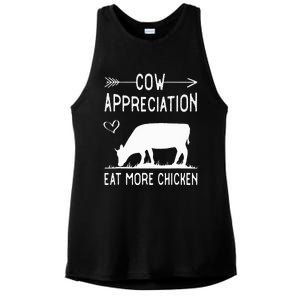 Cow Appreciation Eat More Chicken Funny Gift Cows Ladies PosiCharge Tri-Blend Wicking Tank