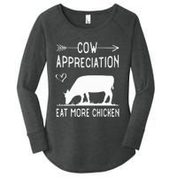 Cow Appreciation Eat More Chicken Funny Gift Cows Women's Perfect Tri Tunic Long Sleeve Shirt