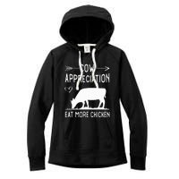 Cow Appreciation Eat More Chicken Funny Gift Cows Women's Fleece Hoodie