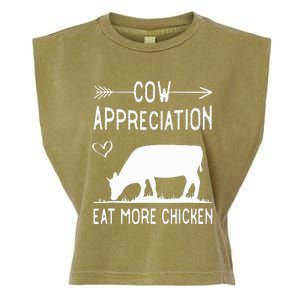 Cow Appreciation Eat More Chicken Funny Gift Cows Garment-Dyed Women's Muscle Tee