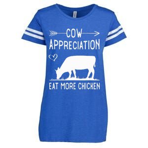 Cow Appreciation Eat More Chicken Funny Gift Cows Enza Ladies Jersey Football T-Shirt