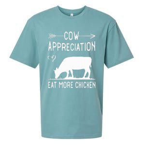 Cow Appreciation Eat More Chicken Funny Gift Cows Sueded Cloud Jersey T-Shirt