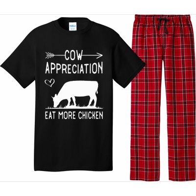 Cow Appreciation Eat More Chicken Funny Gift Cows Pajama Set