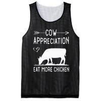 Cow Appreciation Eat More Chicken Funny Gift Cows Mesh Reversible Basketball Jersey Tank