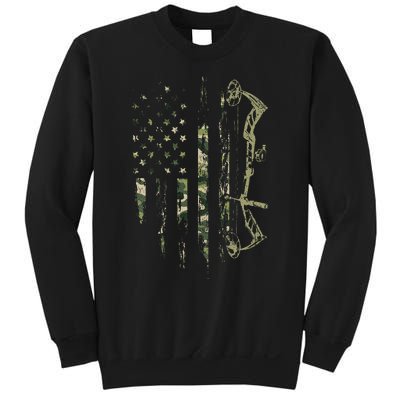 Camo American Flag Bowhunting Bow Archery Deer Hunting Gift  Sweatshirt