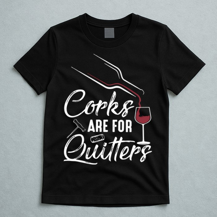 Corks Are For Quitters Funny Wine Drinking Team Festival T-Shirt