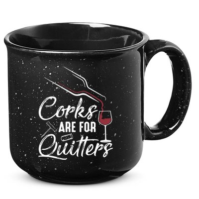 Corks Are For Quitters Funny Wine Drinking Team Festival 15oz Campfire Ceramic Mug