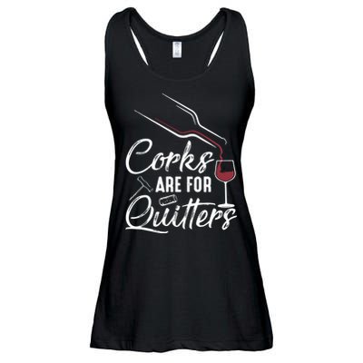 Corks Are For Quitters Funny Wine Drinking Team Festival Ladies Essential Flowy Tank