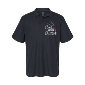 Corks Are For Quitters Funny Wine Drinking Team Festival Softstyle Adult Sport Polo