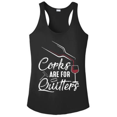 Corks Are For Quitters Funny Wine Drinking Team Festival Ladies PosiCharge Competitor Racerback Tank