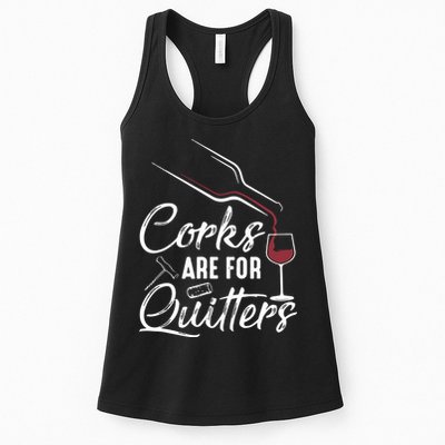 Corks Are For Quitters Funny Wine Drinking Team Festival Womens Tank Top