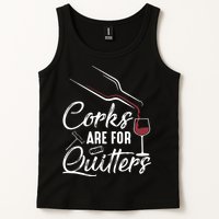 Corks Are For Quitters Funny Wine Drinking Team Festival Tank Top