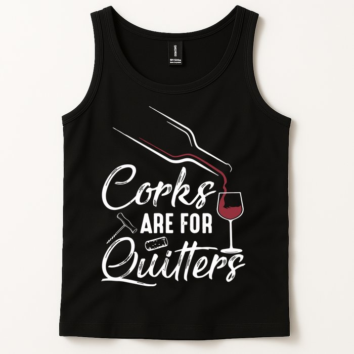 Corks Are For Quitters Funny Wine Drinking Team Festival Tank Top