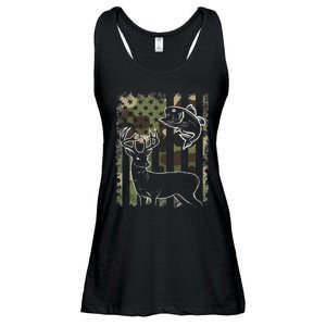 Camouflage American Flag Fishing Hunting Hunter Deer Fish Ladies Essential Flowy Tank