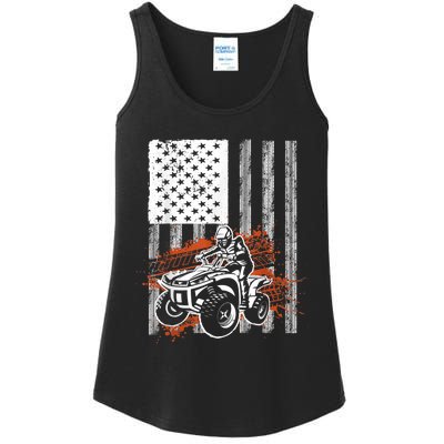 Cool ATV For Adult Quad Racing Squad USA Flag 4 Wheeler Ladies Essential Tank