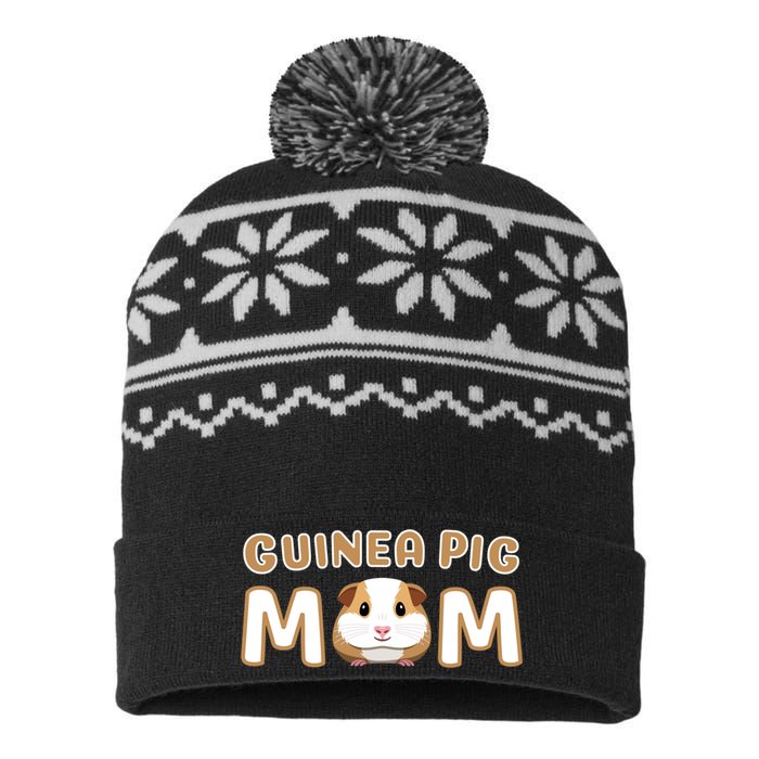 Cute Adorable Fun Guinea Pig Mom Gift USA-Made Snowflake Beanie