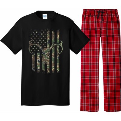 Camo American Flag Deer Hunter Hunting Gift Pajama Set